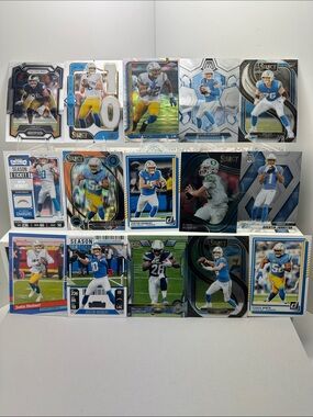 Justin Herbert Chargers lot of 15 w/ Alt/Gordon rookies & Khalil Mack pulsar